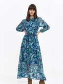 Sukienki - Długa niebieska sukienka z nadrukiem paisley - miniaturka - grafika 1