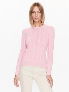 Swetry damskie - Polo Ralph Lauren Sweter 211891640004 Różowy Slim Fit - grafika 1