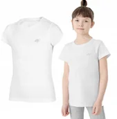 Koszulki dla dziewczynek - Koszulka Dziewczęca 4F T-Shirt Bawełna Wf 146 - miniaturka - grafika 1