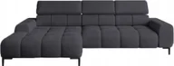 Sofy i kanapy - DomoHome Narożnik tapicerowany w kształcie litery L Lewa strona 177x270 cm Narożnik z funkcją spania Sofa rozkładana Funkcja spania Małe 3 siedziska Regulowane zagłówki Regulowane siedzisko Granatowy - miniaturka - grafika 1