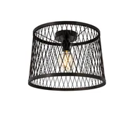Lampy ogrodowe - QAZQA Wiejska lampa sufitowa czarny rattan 40 cm IP44 - Calamus - miniaturka - grafika 1