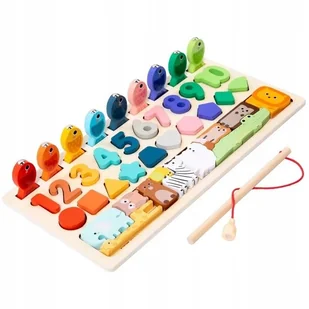 Drewniana tablica edukacyjna Montessori cyfry zwierzątka sorter W103 - Zabawki interaktywne dla dzieci - miniaturka - grafika 1