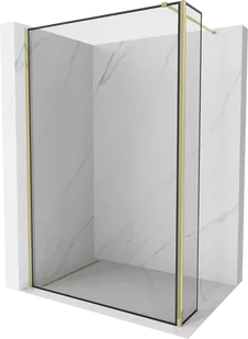 Mexen Kioto ścianka prysznicowa Walk-in 150 x 40 cm, czarny wzór, złota - 800-150-212-50-70-040 - Ścianki i drzwi prysznicowe - miniaturka - grafika 1