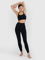 Legginsy - Damskie legginsy do jogi bezszwowe 4F 4FWSS25TFTIF347 - czarne - miniaturka - grafika 1