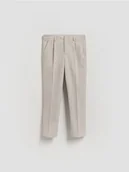 Spodnie i spodenki dla chłopców - Reserved - Eleganckie spodnie - beżowy - miniaturka - grafika 1