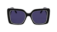 Okulary przeciwsłoneczne - KARL LAGERFELD Damskie okulary przeciwsłoneczne KL6126S, czarne/białe, jeden rozmiar, czarny/biały, Rozmiar uniwersalny - miniaturka - grafika 1