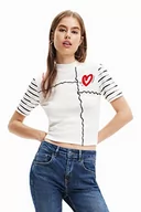 Koszulki i topy damskie - Desigual T-shirt damski, biały, S - miniaturka - grafika 1
