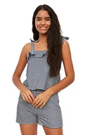 Spodenki damskie - Trendyol Multicolored Plaid Wiskoza Szorty Piżama Zestaw Damski Piżama, wielokolorowy, 66 - miniaturka - grafika 1