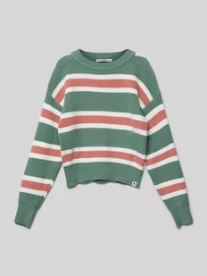 Sweter z dzianiny z prążkowanymi wykończeniami - Swetry dla dziewczynek - miniaturka - grafika 1