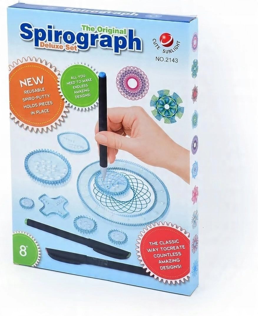 Spirograf Do Nauki Rysowania Z 3 Długopisami i Dodatkowymi Kołami