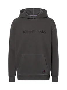 Tommy Jeans Męski sweter z kapturem Mężczyźni Bawełna szary jednolity, S - Swetry męskie - miniaturka - grafika 1
