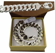 Bransolety męskie - ﻿Bransoletka Srebrna Pancerka Męska Pełna Diamentowana 1,10 cm Grawer Gratis - miniaturka - grafika 1