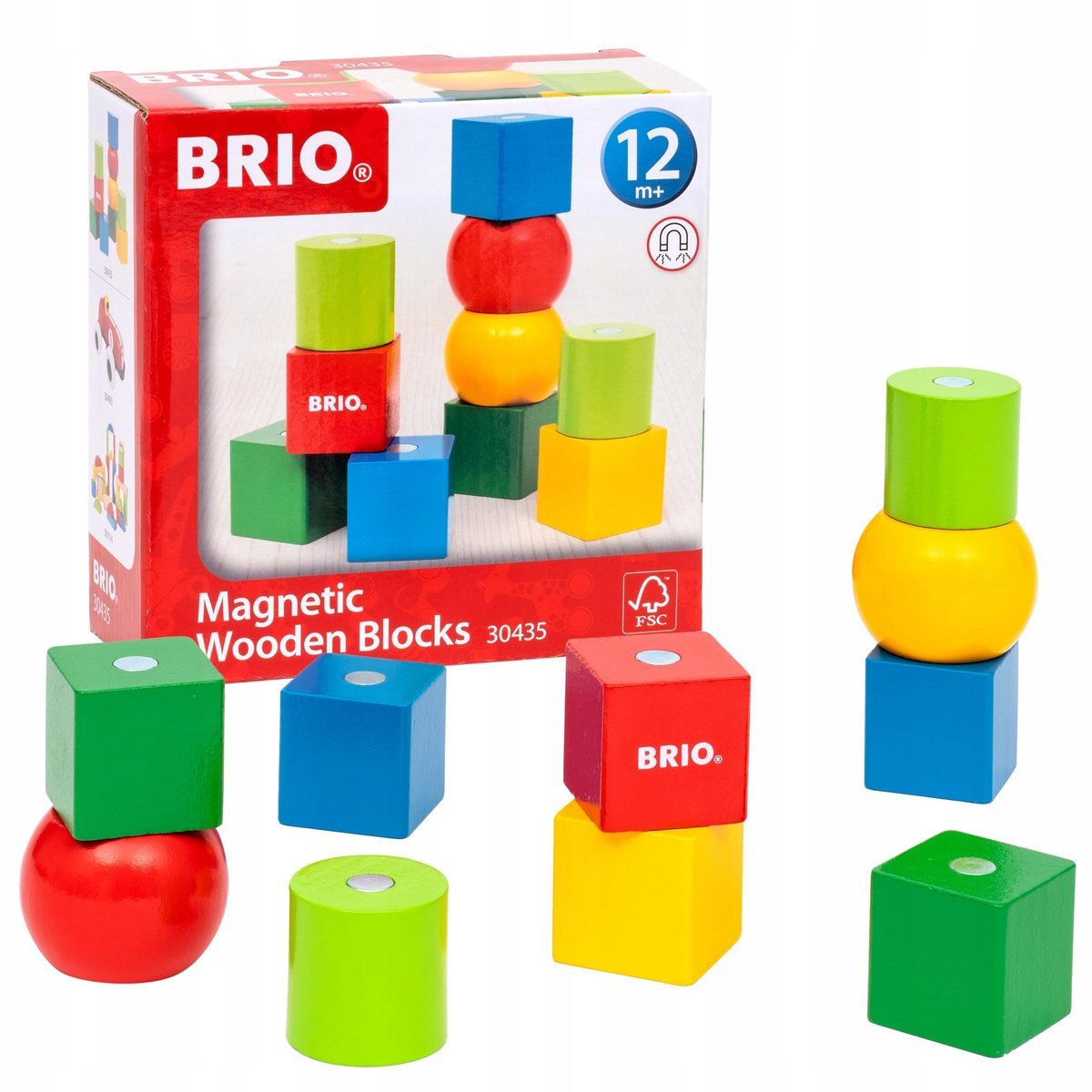 BRIO Magnetyczne Drewniane Klocki Dla Dzieci Od 12 Miesięcy