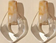 Kolczyki - Nowoczesne Kolczyki Akrylowe Przezroczyste Stylowe Modne Eleganckie - miniaturka - grafika 1