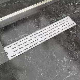 vidaXL vidaXL Kratka odpływowa, liniowa, 630x140 mm, wzór linii, stal nierdzewna - Syfony - miniaturka - grafika 1