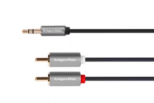 Kruger&Matz Kabel jack 3.5 wtyk stereo - 2RCA 10m Basic LEC-KM1215 - Kable - miniaturka - grafika 1