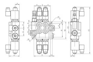 Rozdzielacz hydrauliczny Presko , 2-sekcyjny sterowany elektrycznie 12V - Akcesoria do hydrauliki siłowej - miniaturka - grafika 1