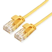 Kable miedziane - Roline 21.15.3920 kabel sieciowy RJ45, kabel krosowy CAT 6a U/UTP 0,15 m żółty - miniaturka - grafika 1