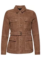 Kurtki damskie - Superdry Studios Suede Safari Jacket Kurtka damska, Overcast Beżowy, 36 - miniaturka - grafika 1