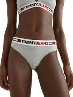 Majtki damskie - TOMMY HILFIGER MAJTKI DAMSKIE STRINGI SZARY M - miniaturka - grafika 1