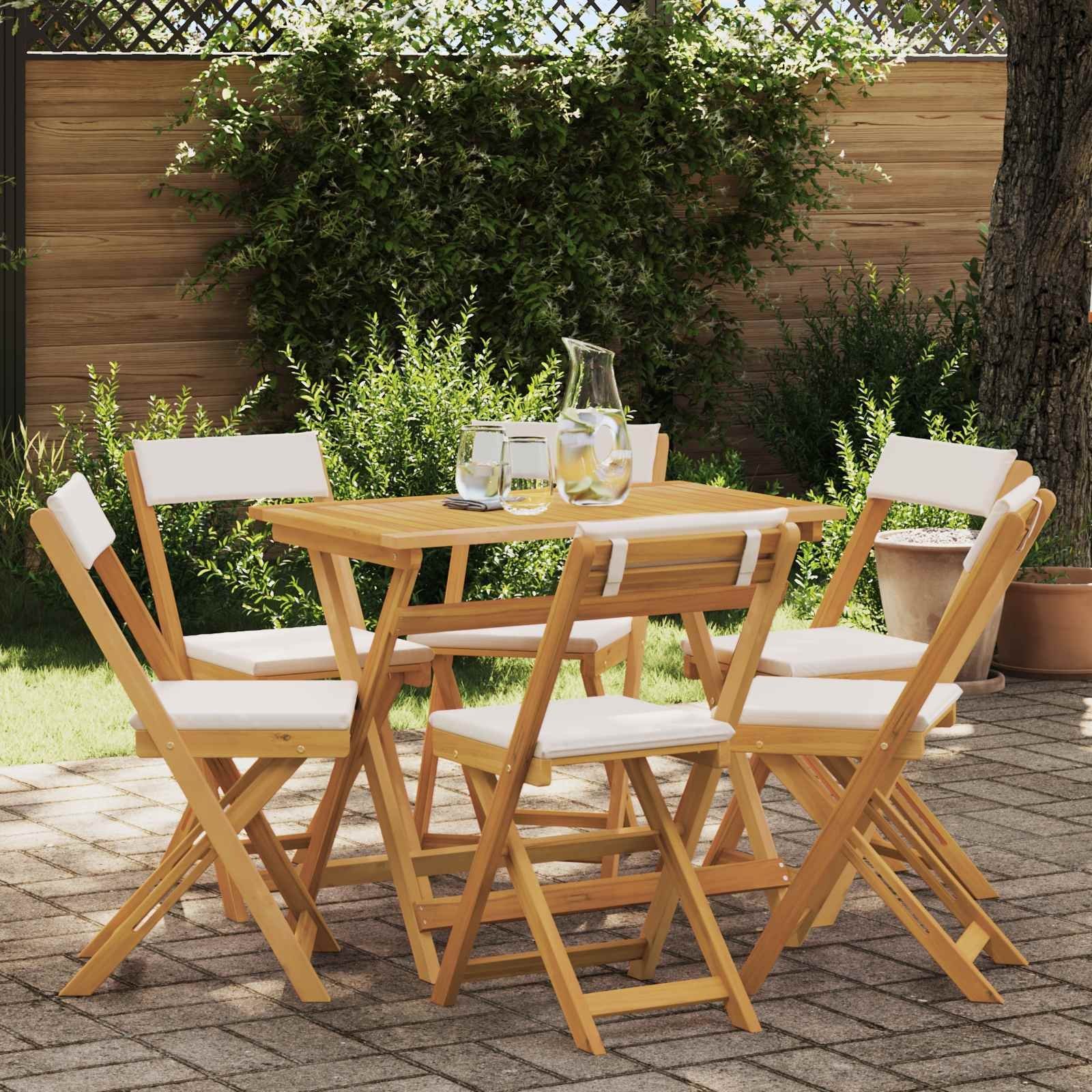 vidaXL Krzesła Bistro na Zewnątrz 6 pcs kremowobiały 40 x 53 x 80 cm 3416287