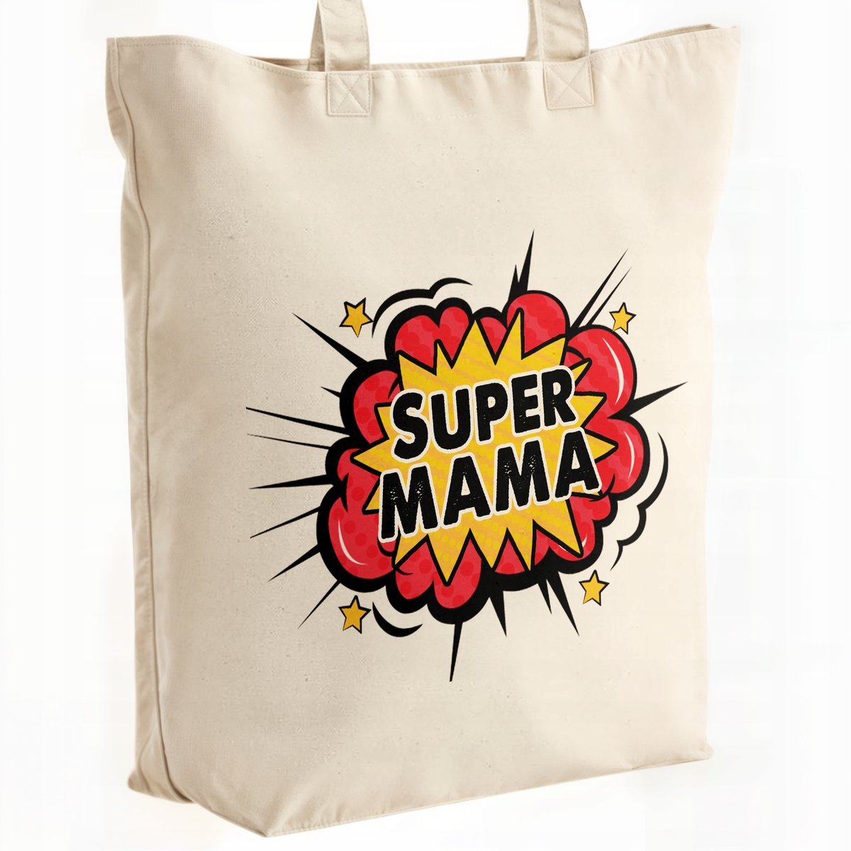 Torba bawełniana premium na zakupy Dzień Matki Prezent Super Mama