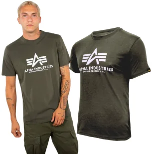 Koszulka Alpha Industries Basic 100501 142 - Ciemnooliwkowa - Odzież taktyczna i umundurowanie - miniaturka - grafika 1