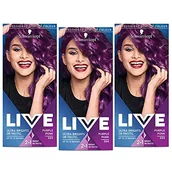 Farby do włosów i szampony koloryzujące - Schwarzkopf Live Ultra Brights or Pastel Farba do włosów 2w1 półtrwała do 15 myć 094 Purpurowy Punk, trójpak (3x142 ml) - miniaturka - grafika 1
