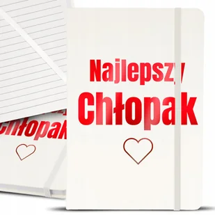 NOTES NOTATNIK RED PREZENT BIAŁY Z GUMKĄ A5 DLA NAJLEPSZEGO CHŁOPAKA WZORY - Notesy i bloczki - miniaturka - grafika 1