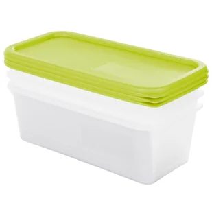 ROTHO Zestaw pojemników Domino 1.2 l 3 sztuki) Zielony 1755305070 - Akcesoria i części AGD - miniaturka - grafika 2