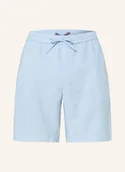 Spodenki damskie - Tommy Hilfiger Szorty Lniane Dover Regular Fit blau - miniaturka - grafika 1