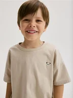 Bluzki dla niemowląt - Reserved - Bawełniany t-shirt - beżowy - miniaturka - grafika 1
