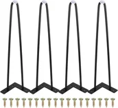 Zawiasy, okucia i inne akcesoria - Nogi meblowe 35 cm, czarne, do stolików kawowych, szafek niskich, stolików RTV, metalowe nogi meblowe w stylu industrialnym, zestaw 4 szt. - miniaturka - grafika 1