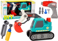 Mały majsterkowicz - Koparka Gąsienicowa Kreskówkowa Do Skręcania DIY Turkusowa - miniaturka - grafika 1