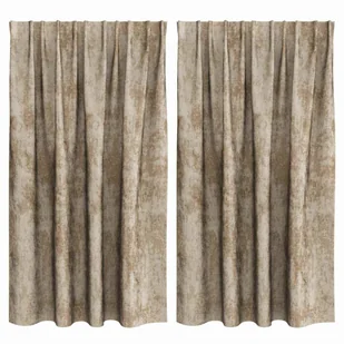 vidaXL Zasłona z zasłonami 2 pcs szampański 140 x 140 cm Aksamit - Zasłony - miniaturka - grafika 1