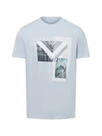 Koszulki męskie - Tom Tailor Denim Koszulka męska Mężczyźni Bawełna niebieski nadruk, S - miniaturka - grafika 1