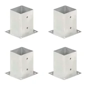 Ogrodzenia - vidaxl Podstawy słupów, 4 szt., galwanizowany metal, 101 mm 145450 - miniaturka - grafika 1
