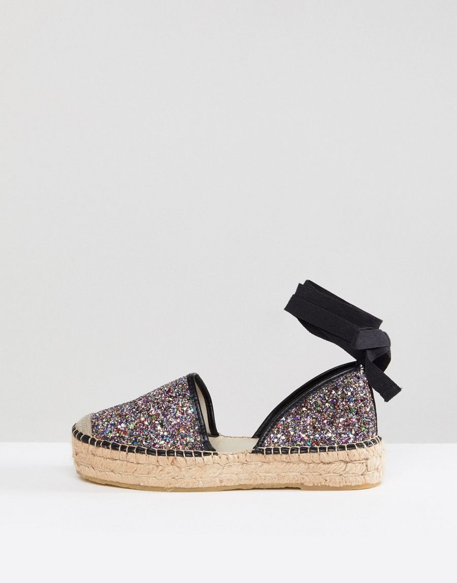 FREE PEOPLE ESPADRYLE Z BROKATOWĄ CHOLEWKĄ I WIĄZANIEM 41 14CA