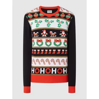 Swetry męskie - Sweter w świątecznym stylu - Montego - grafika 1