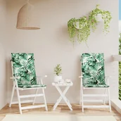 Poduszki na krzesła - vidaXL Poduszki na krzesła ogrodowe, 2 szt., wzór w liście, tkanina - miniaturka - grafika 1