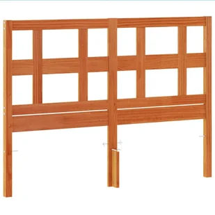 vidaXL Wezgłowie do łóżka, woskowy brąz, 135 cm, lite drewno sosnowe - Inne meble do sypialni - miniaturka - grafika 1