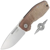 Noże - Nóż składany LionSteel Nano Natural Canvas Micarta, Satin MagnaCut (NA01 CVN) - miniaturka - grafika 1