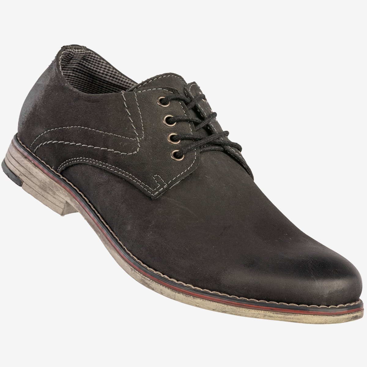 Półbuty Wizytowe Męskie Skórzane Klasyczne Buty Czarne Mazaro SH3-1 Czarny 42