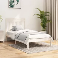 Łóżka - Lumarko Rama łóżka, biała, lite drewno, 90x200 cm - miniaturka - grafika 1