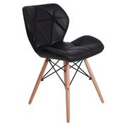 Krzesła - Krzesło do jadalni, nowoczesne, 48x44x73 cm, czarny - miniaturka - grafika 1