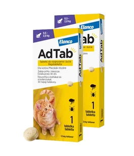ELANCO 2xAdTab 12mg tabletki na pchły i kleszcze dla kotów 0,5-2 kg - Suplementy i witaminy dla psów - miniaturka - grafika 1
