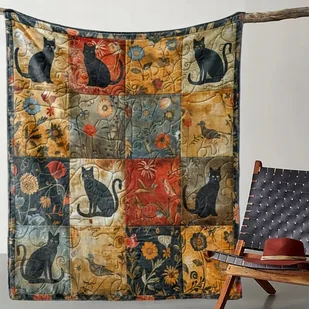 Koc kocyk kolorowy CZARNE KOTY 150x200 cm miękki ciepły pled POP ART BOHO - Koce Koc kocyk kolorowy CZARNE KOTY 150x200 cm miękki ciepły pled POP ART BOHO - Koce - miniaturka - grafika 1