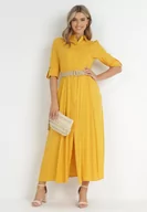 Sukienki - Żółta Sukienka Controllable - miniaturka - grafika 1