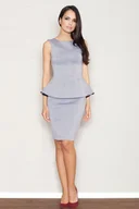Spódnice - Szara Klasyczna Ołówkowa Spódnica przed Kolano - miniaturka - grafika 1
