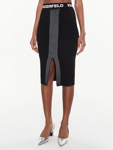 KARL LAGERFELD Spódnica ołówkowa 221W1325 Czarny Slim Fit - Spódnice - miniaturka - grafika 1
